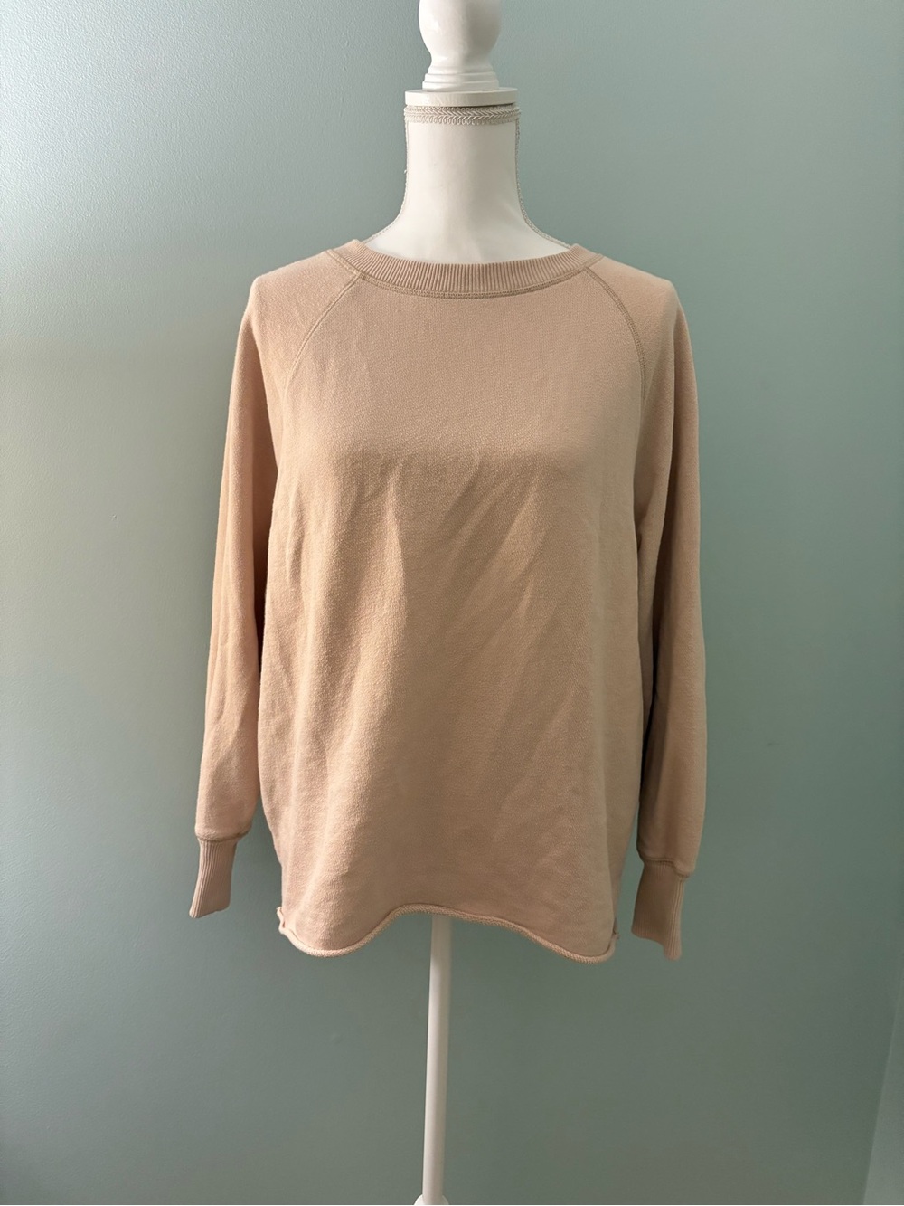 aerie Crewneck Sweatshirt in Light Beige